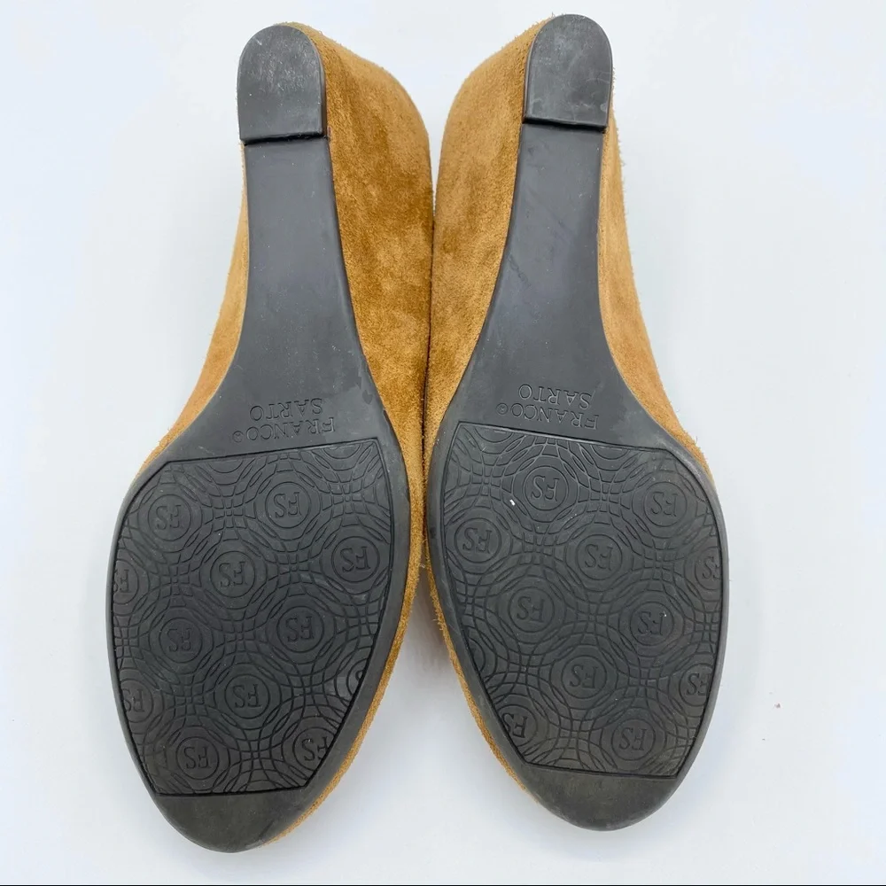 Franco Sarto Zinc Embellished Suede Wedges Size 10